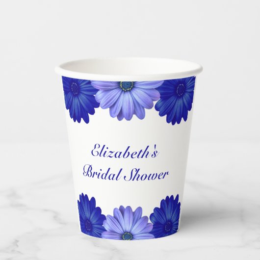 Blauer Brautparty Pappbecher (Vorderseite)