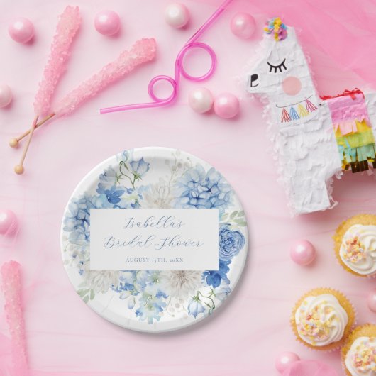 Blauer Brautparty Pappteller (Party)