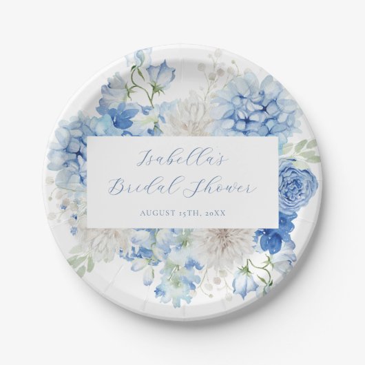 Blauer Brautparty Pappteller (Vorderseite)