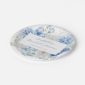 Blauer Brautparty Pappteller (Schrägansicht)