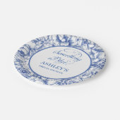 Blauer Brautparty Pappteller (Schrägansicht)