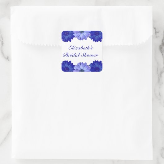 Blauer Brautparty Quadratischer Aufkleber (Tasche)