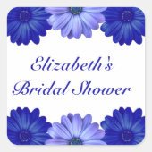 Blauer Brautparty Quadratischer Aufkleber (Vorderseite)