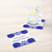 Blauer Brautparty Rechteckiger Pappuntersetzer (Vor Ort)