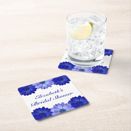 Blauer Brautparty Rechteckiger Pappuntersetzer (Vor Ort)