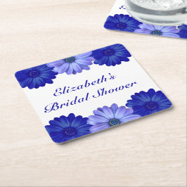 Blauer Brautparty Rechteckiger Pappuntersetzer