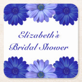 Blauer Brautparty Rechteckiger Pappuntersetzer (Vorderseite)