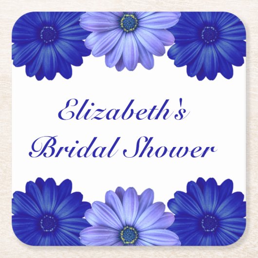 Blauer Brautparty Rechteckiger Pappuntersetzer (Vorderseite)