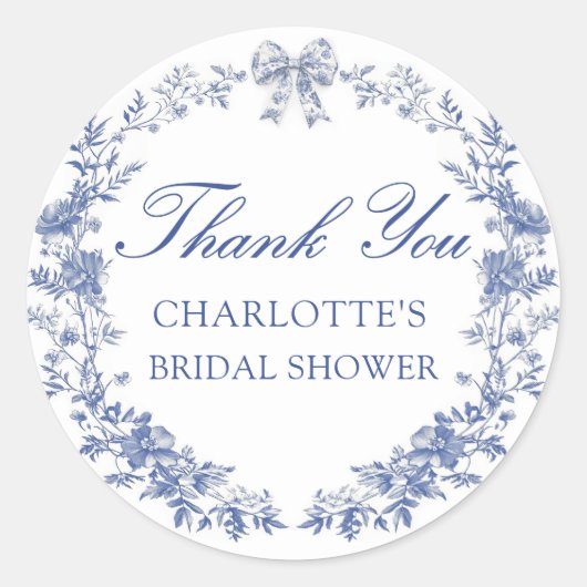 Blauer Brautparty Runder Aufkleber (Vorderseite)