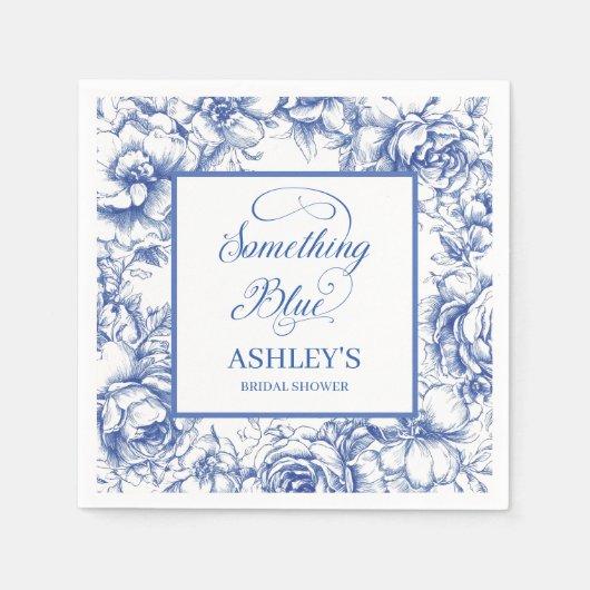 Blauer Brautparty Serviette (Vorderseite)