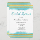 Blauer Bridal-Duschkopf - Einladung (Vorne/Hinten)