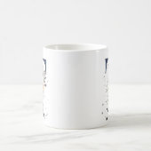 Blauer Brief T Pfirsichblütenmonogramm Kaffeetasse (Mittel)