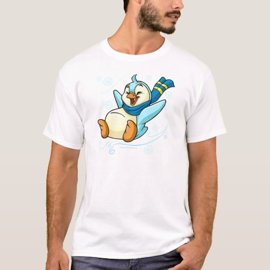 Blauer Bruce, der über Eis schiebt T-Shirt (Vorderseite)