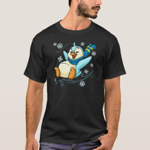Blauer Bruce, der über Eis schiebt T-Shirt