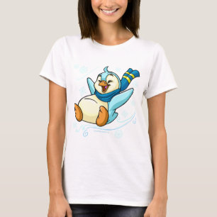 Blauer Bruce, der über Eis schiebt T-Shirt