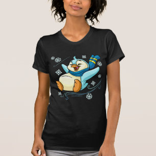 Blauer Bruce, der über Eis schiebt T-Shirt