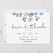 Blauer Brunch mit Brautdusche Einladung (Vorderseite)