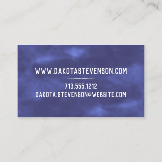 Blauer Brush Stroke | Moderner Spritzer Visitenkarte (Rückseite)