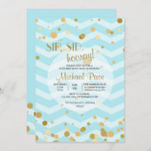 Blauer Bubbly Einladung (Vorne/Hinten)