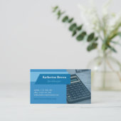 Blauer Buchhalter-Buchhalter-Finanztaschenrechner Visitenkarte (Stehend Vorderseite)