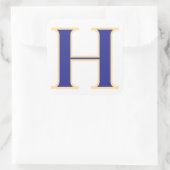 Blauer Buchstabe H Aufkleber (Tasche)