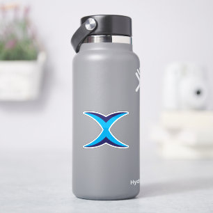 Blauer Buchstabe X Monogramm Aufkleber