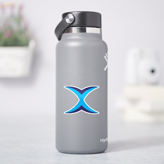 Blauer Buchstabe X Monogramm Aufkleber (HydroFlask)