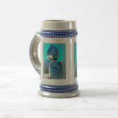 Blauer Buddha Bierglas (Vorderseite Links)