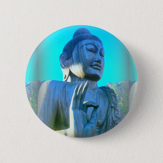 Blauer Buddha Button (Vorderseite)
