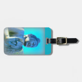 Blauer Buddha Gepäckanhänger (Vorderseite horizontal)