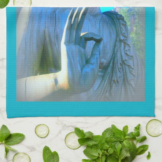 Blauer Buddha Geschirrtuch (Gefaltet)