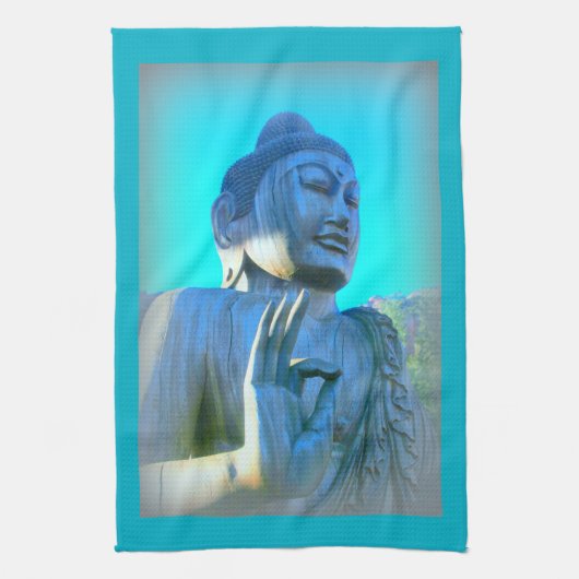 Blauer Buddha Geschirrtuch (Vertikal)