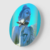 blauer Buddha Große Wanduhr (Winkel)