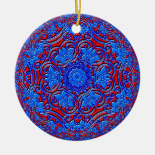Blauer Buddha Keramikornament