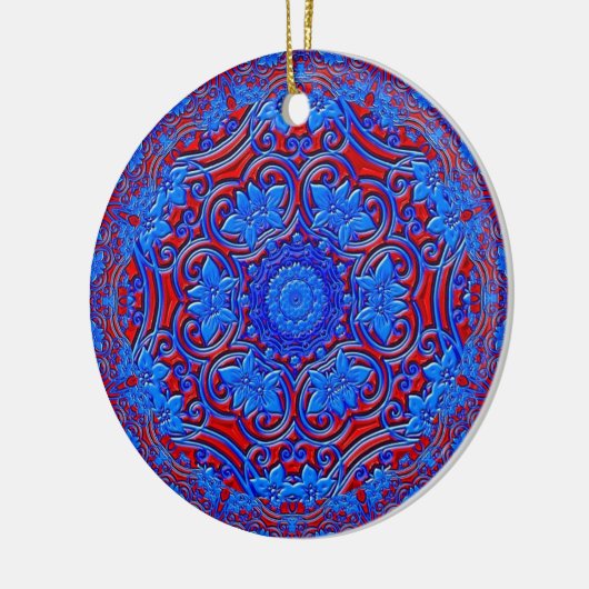 Blauer Buddha Keramikornament (Links)