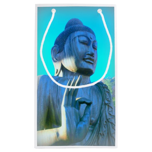 Blauer Buddha Kleine Geschenktüte (Rückseite)