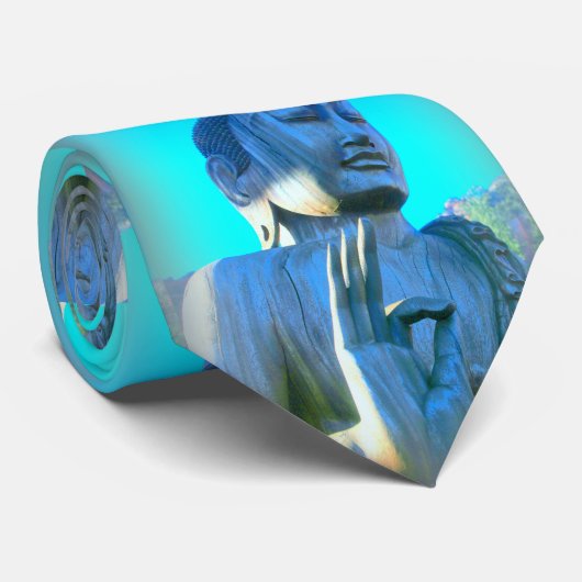 Blauer Buddha Krawatte (Gerollt)