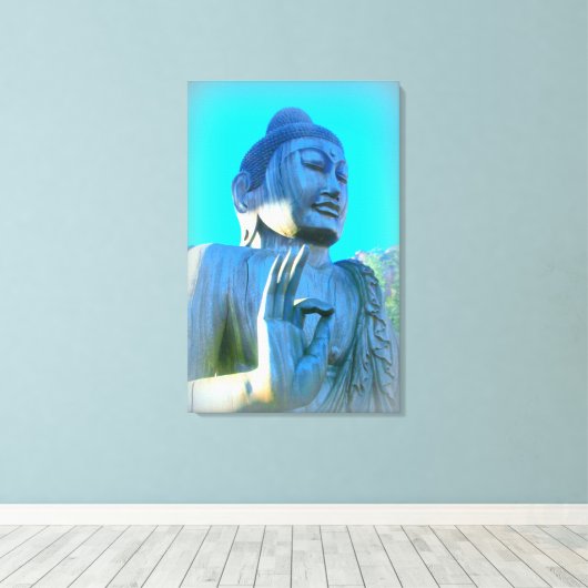 Blauer Buddha Leinwanddruck (Insitu (Holzboden))