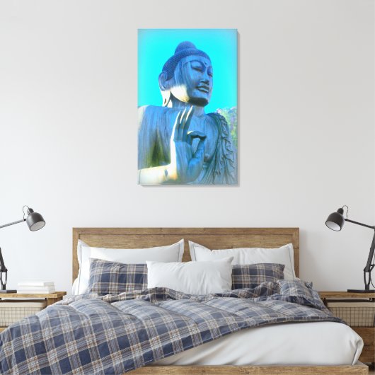 Blauer Buddha Leinwanddruck (Insitu (Schlafzimmer))