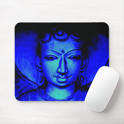 Blauer Buddha Mousepad (Mit Mouse)