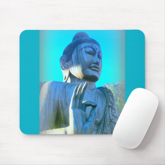 Blauer Buddha Mousepad (Mit Mouse)