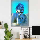 Blauer Buddha Poster (Heimbüro)