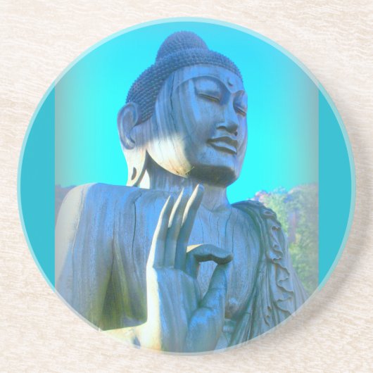 Blauer Buddha Sandstein Untersetzer (Vorne)