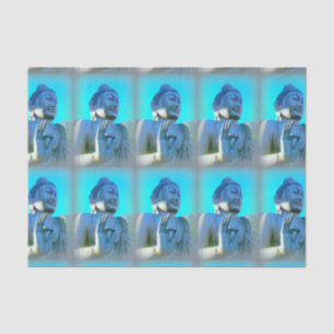 blauer Buddha Seidenpapier