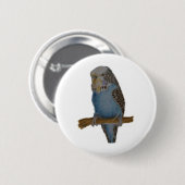 Blauer budgie Kunstknopf Button (Vorne & Hinten)