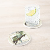 Blauer Budgie Sandstein-Untersetzer Sandstein Untersetzer (Seite)