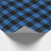 Blauer Büffel-kariertes Geschenkpapier (Ecke)