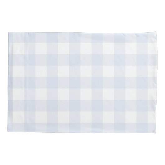 Blauer Büffel-PastellKaro rustikal Kissenbezug (Rückseite)