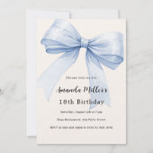 Blauer Bug beige Luxus Geburtstag Einladung (Vorderseite)