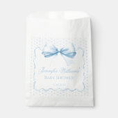Blauer Bugband Punkt Babydusche Geschenktütchen (Vorderseite)